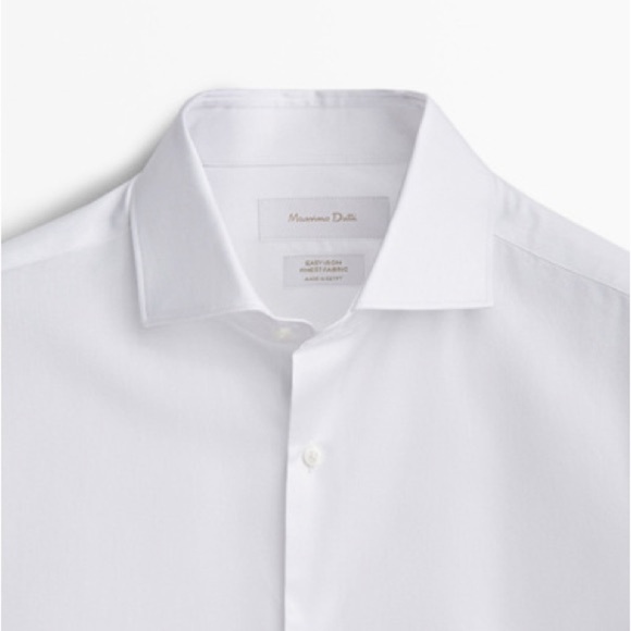 NWT. Massimo Dutti White Slim Fit Cotton Twill Shirt. Size 16,5. - Picture 8 of 14